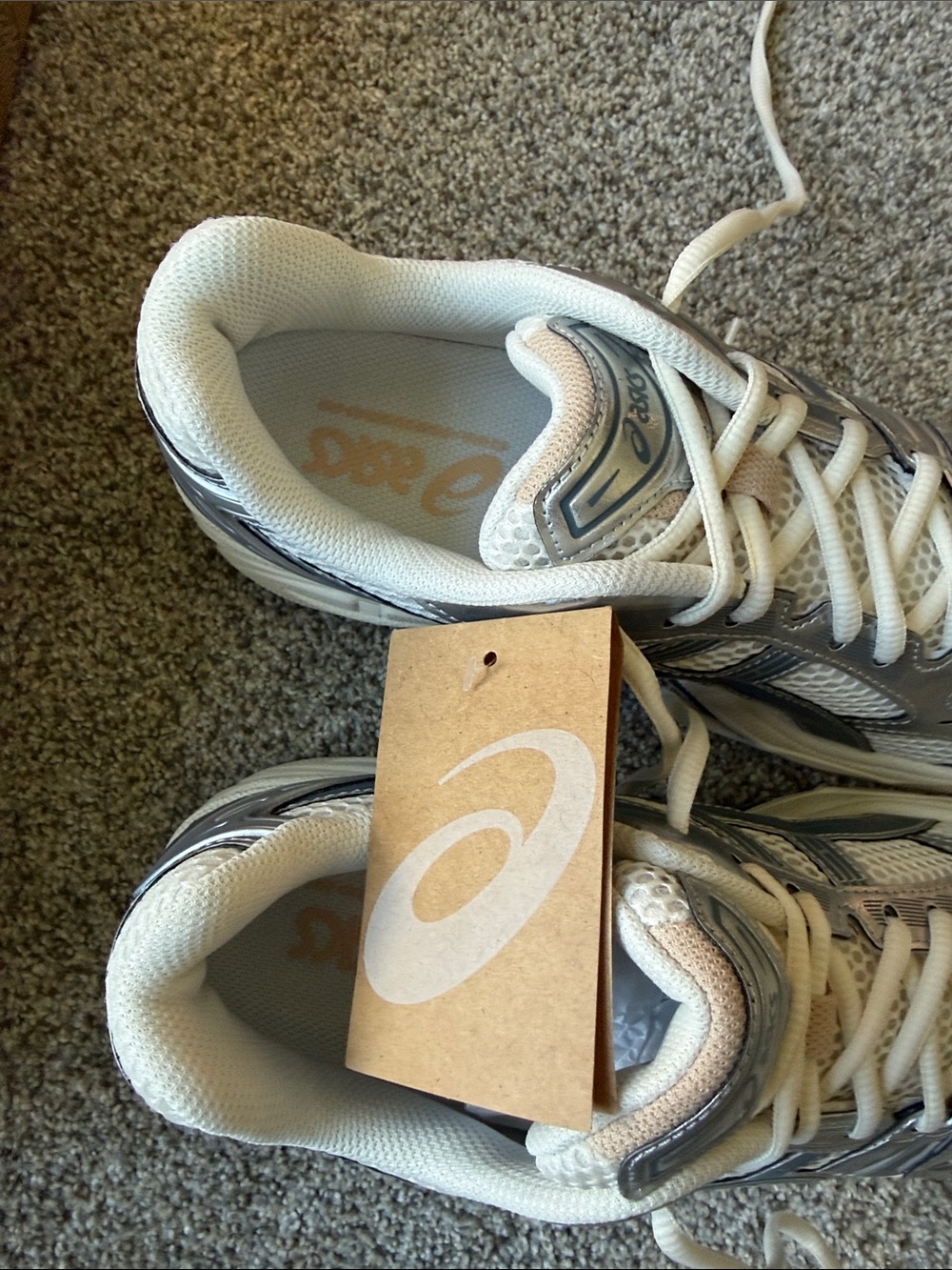 NWT Asics Women's Silver, Cream Pink Running Sneakers GEL-KAYANO 14 Women 10 - Picture 10 of 12